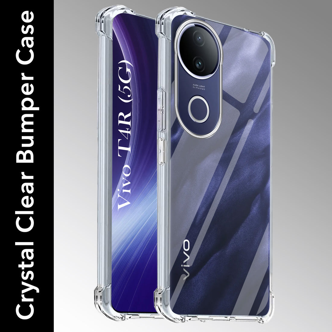 For Vivo T4R Shockproof Crystal-Clear Back Cover (Drop & Camera Protection | Hard Polycarbonate)
