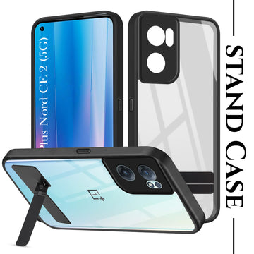 For OnePlus Nord CE 2 5G Back Cover Case (Built-in Stand | Lifetime Anti Yellow | Kickstand Shockproof | Camera Protection | MagSafe Compatible)
