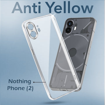 For Nothing Phone 2 Back Cover Case (Hard Anti Yellow Clear Case | Drop & Camera Protection | Shockproof Polycarbonate)