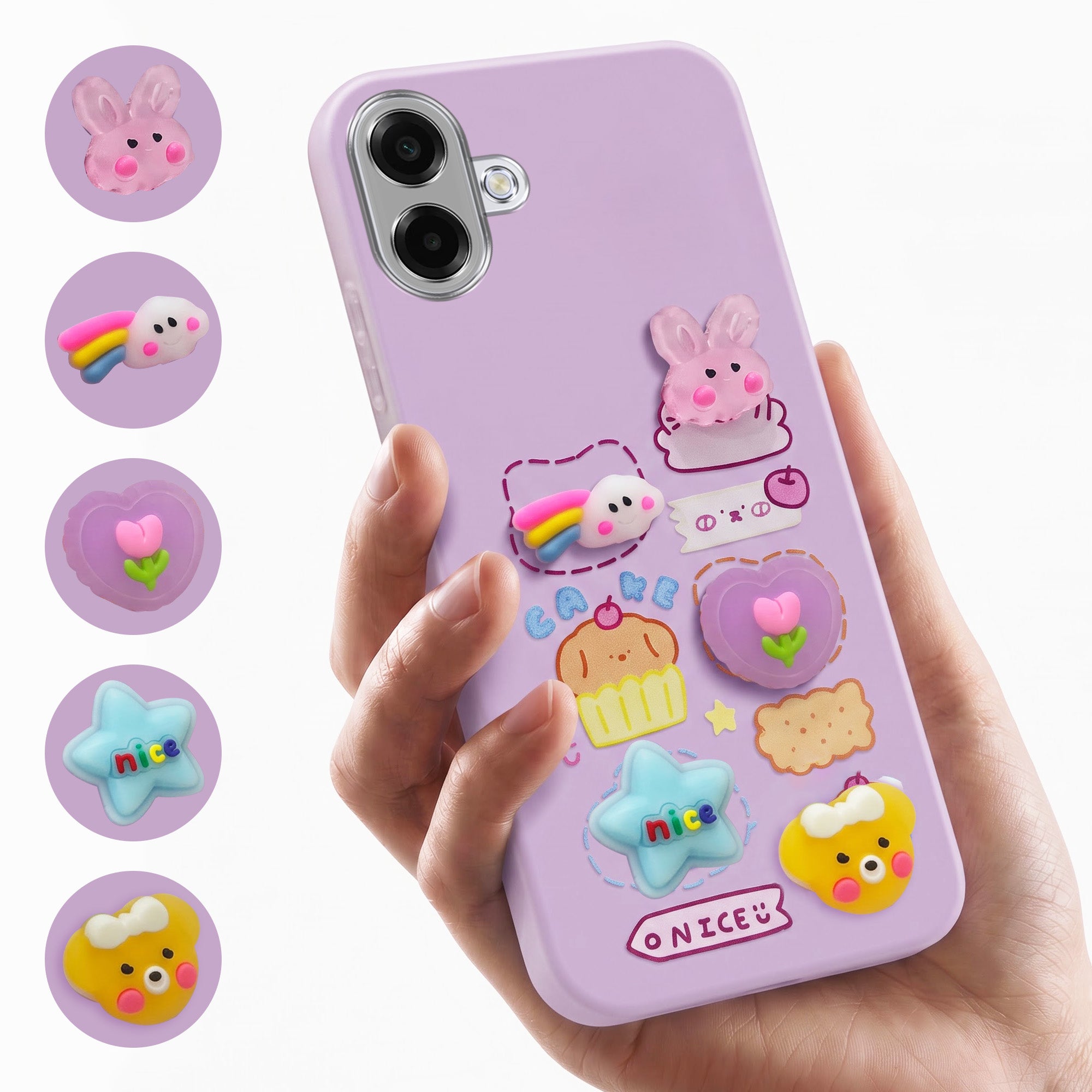 For Samsung Galaxy A07 5G | F70e 5G Back Cover Case (3D Cute Cartoons | Hard Back Side Soft | Matte Premium Finish | HD Printing)