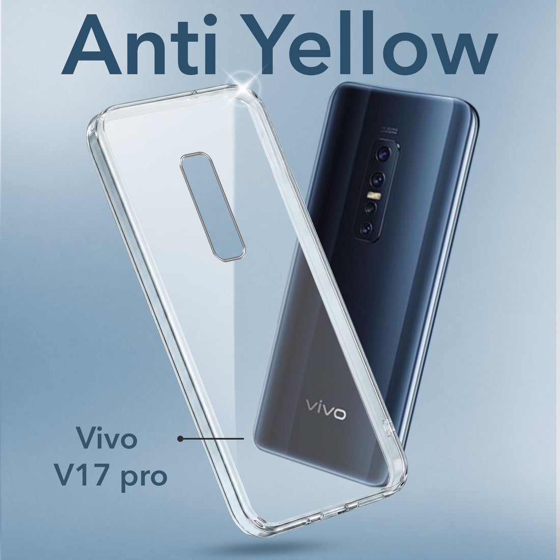 For Vivo V17 Pro Back Cover Case (Hard Anti Yellow Clear Case | Drop & Camera Protection | Shockproof Polycarbonate)