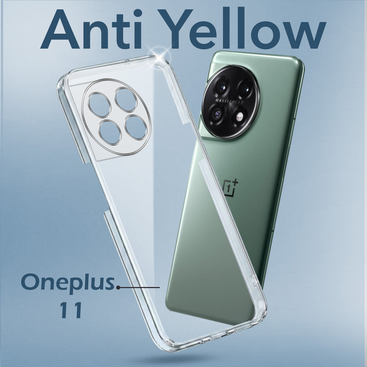 For OnePlus 11 5G Back Cover Case Lifetime Anti-Yellow Clear (Sleek Hard Crystal | Shockproof and Camera Protection)