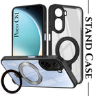 For Poco C81 5G Back Cover Case (Kick Stand Ring Holder | Life time Anti Yellow | Camera Protection)