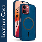 For Vivo Y31T 5G Back Cover Case Leather Finish (MagSafe Compatible Wireless Charging | Soft Touch | Camera Bump Protection)