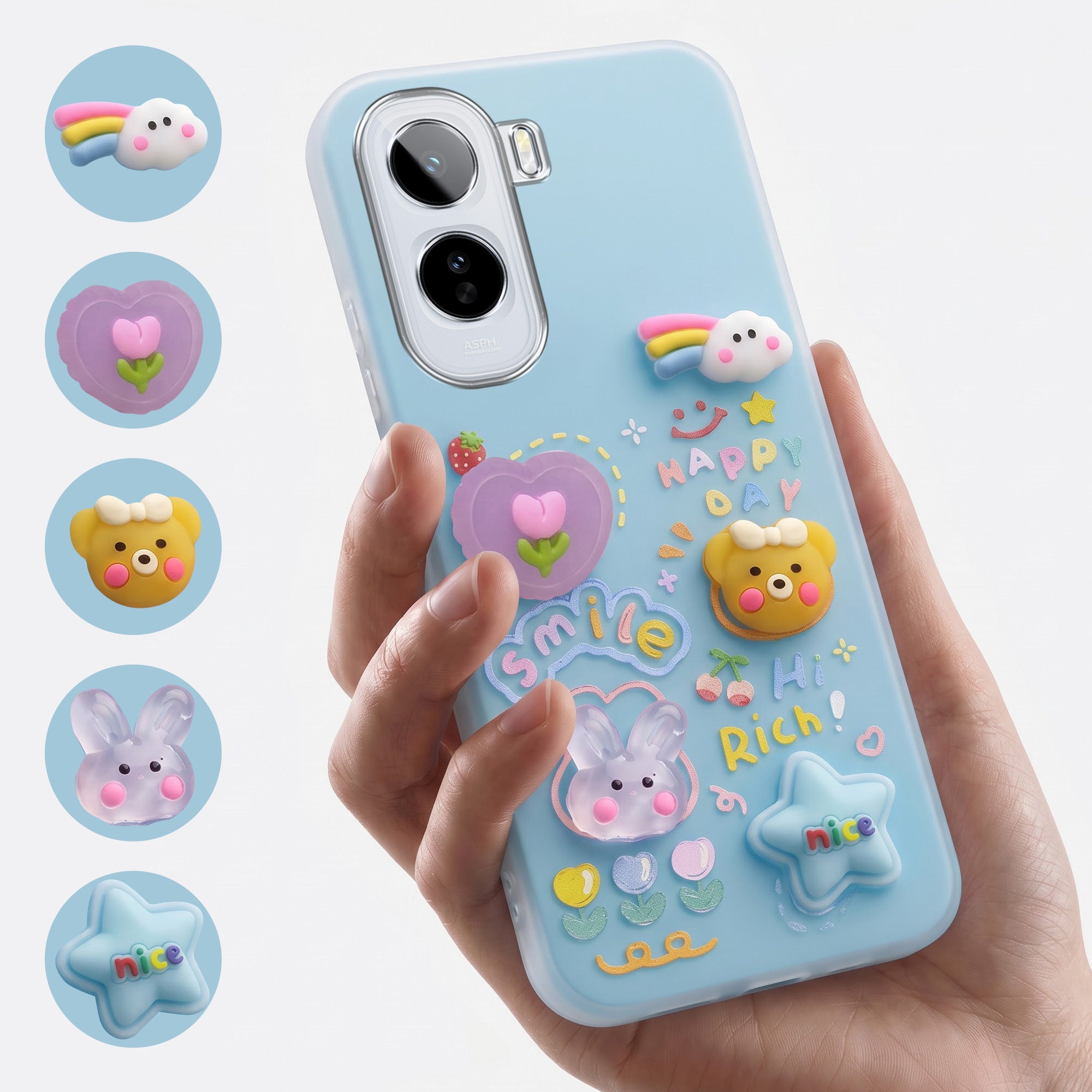 For Vivo T5 Pro 5G Back Cover Case (3D Cute Cartoons | Hard Back Side Soft | Matte Premium Finish | HD Printing)