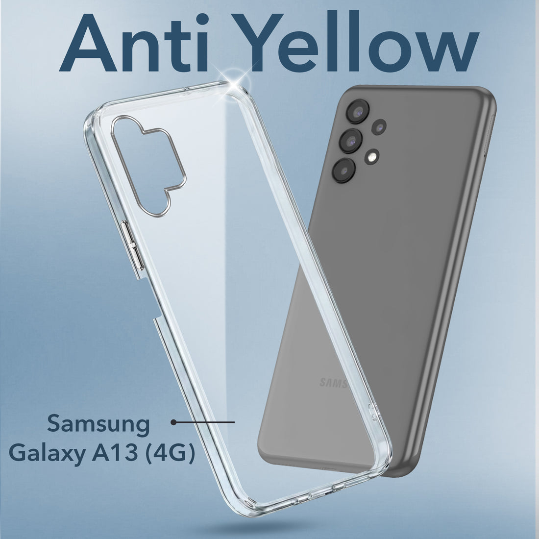 For Samsung Galaxy A13 4G Back Cover Case (Sleek Hard Crystal Clear | Drop & Camera Protection | Shockproof Polycarbonate)