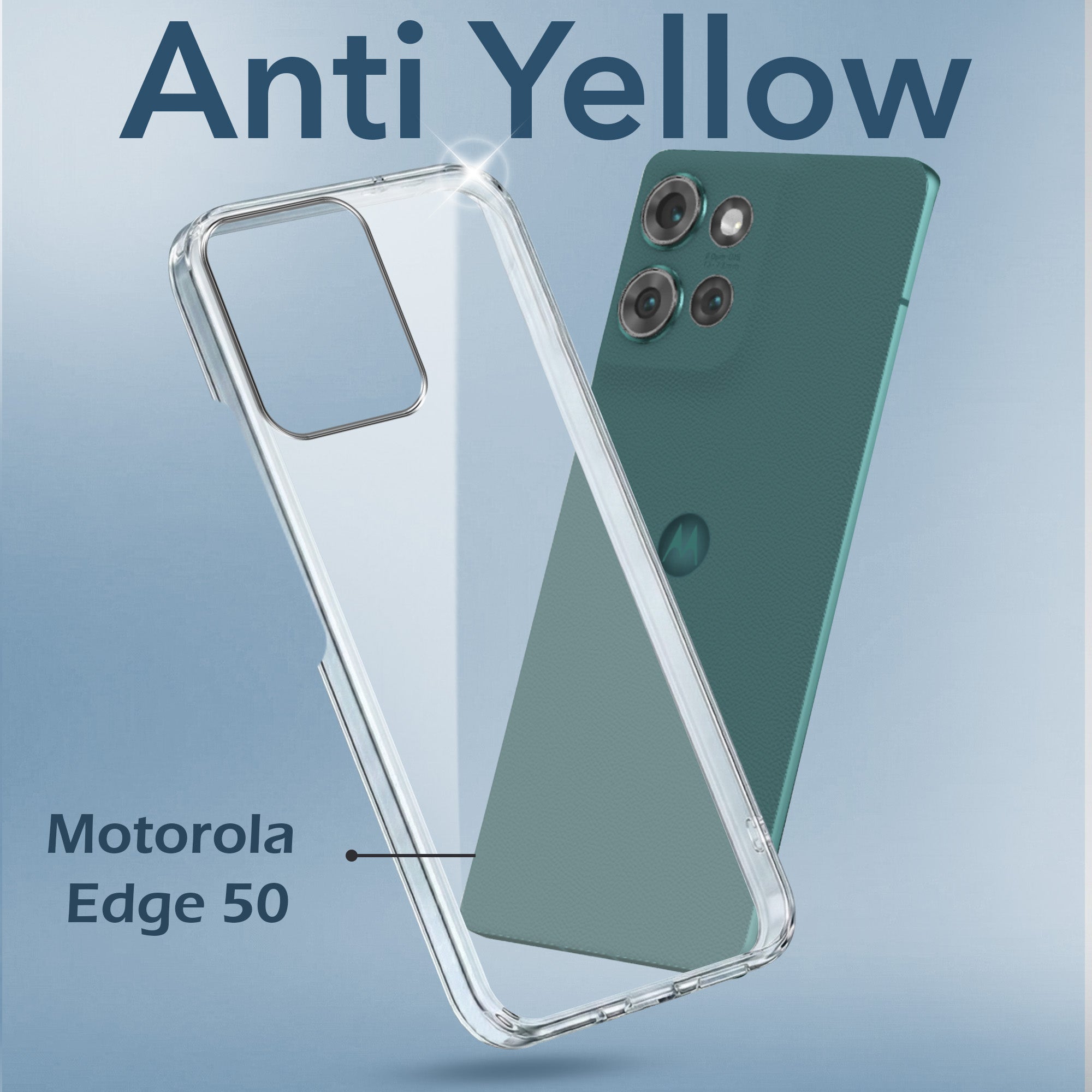 For Motorola Moto Edge 50 5G Back Cover (Hard Anti Yellow Clear Case | Drop & Camera Protection | Shockproof Polycarbonate)
