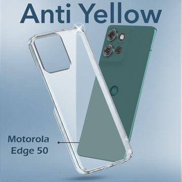 For Motorola Moto Edge 50 5G Back Cover (Hard Anti Yellow Clear Case | Drop & Camera Protection | Shockproof Polycarbonate)