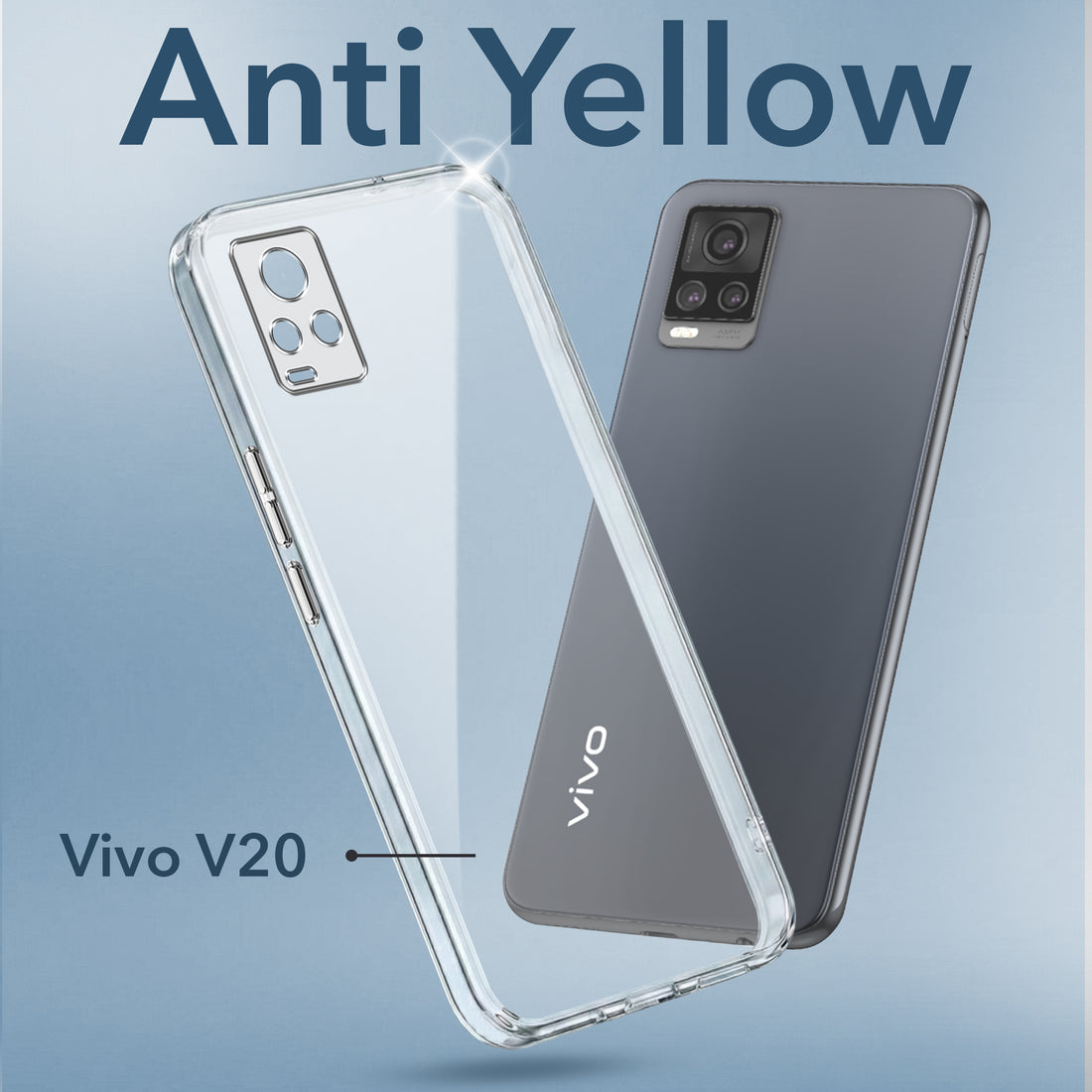 For Vivo V20 Back Cover Case (Hard Anti Yellow Clear Case | Drop & Camera Protection | Shockproof Polycarbonate)