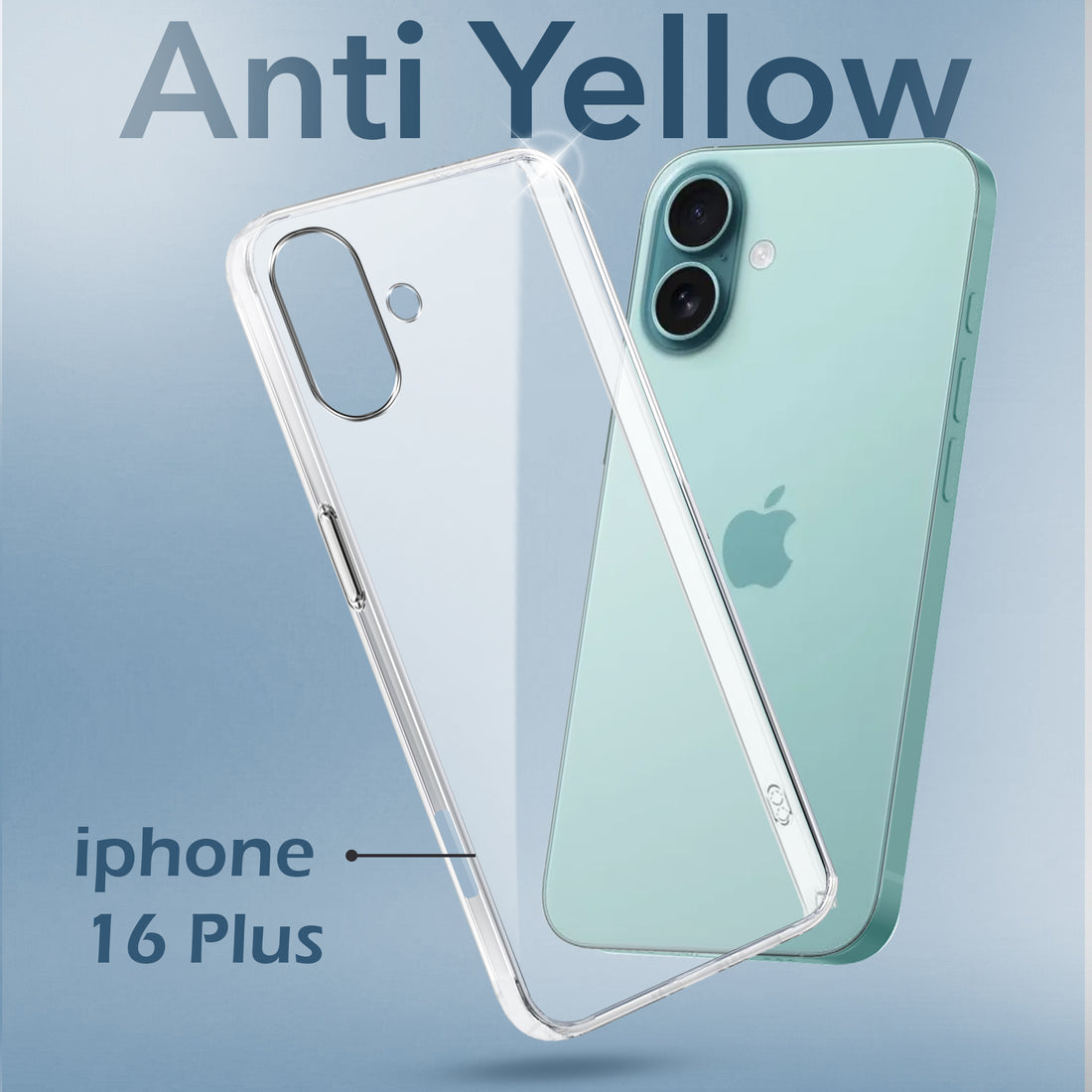 For Apple iPhone 16 Plus Back Cover (Hard Anti Yellow Clear Case | Drop & Camera Protection | Shockproof Polycarbonate)
