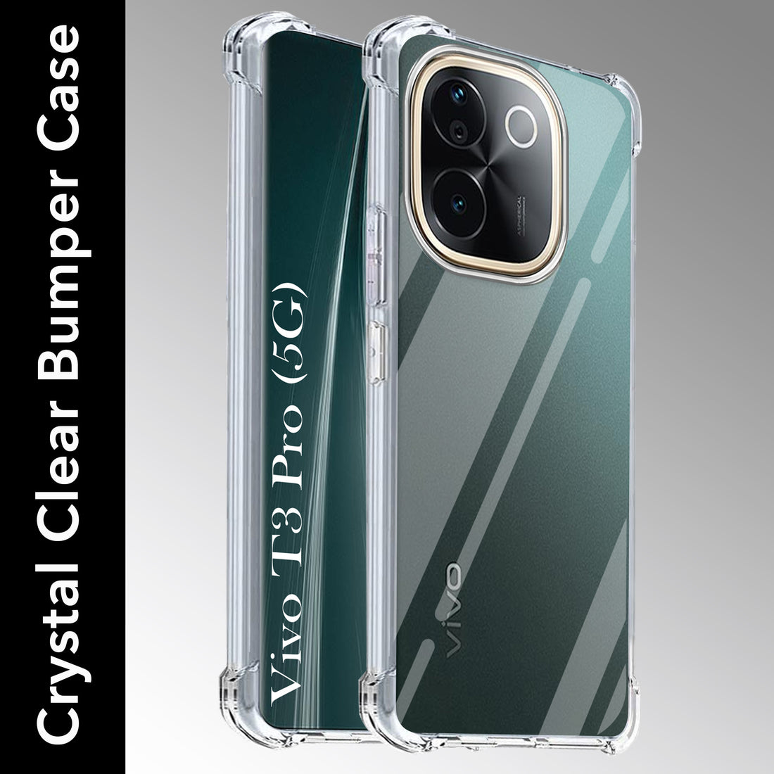 For Vivo T3 Pro Back Cover Shockproof Crystal-Clear (Drop & Camera Protection | Hard Polycarbonate)