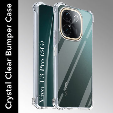 For Vivo T3 Pro Back Cover Shockproof Crystal-Clear (Drop & Camera Protection | Hard Polycarbonate)