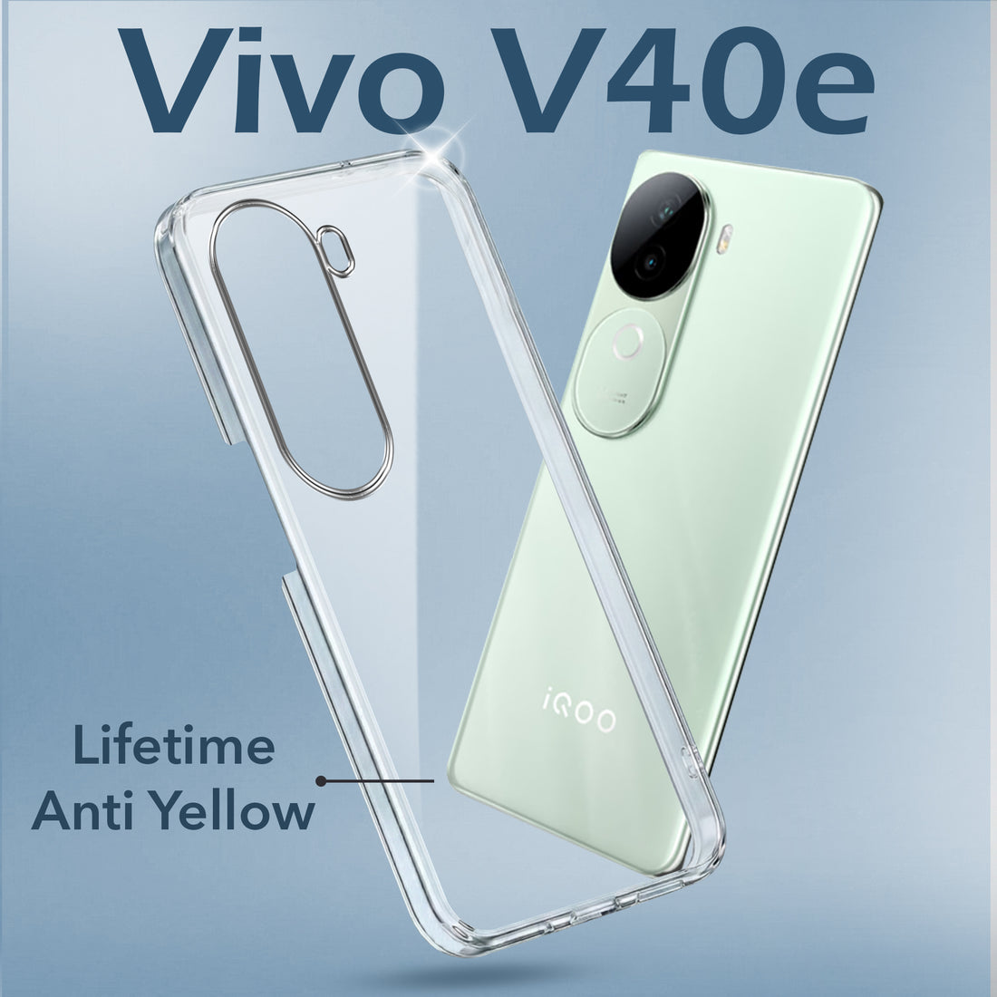 For Vivo V40e Back Cover (Hard Anti Yellow Clear Case | Drop & Camera Protection | Shockproof Polycarbonate)