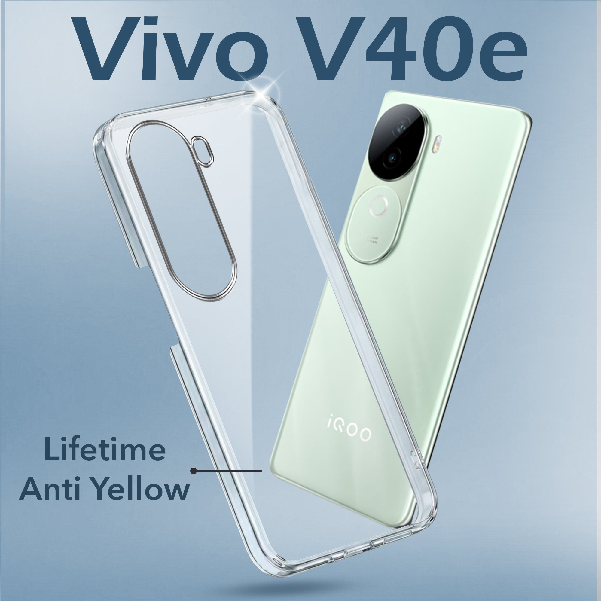 For Vivo V40e Back Cover (Hard Anti Yellow Clear Case | Drop & Camera Protection | Shockproof Polycarbonate)