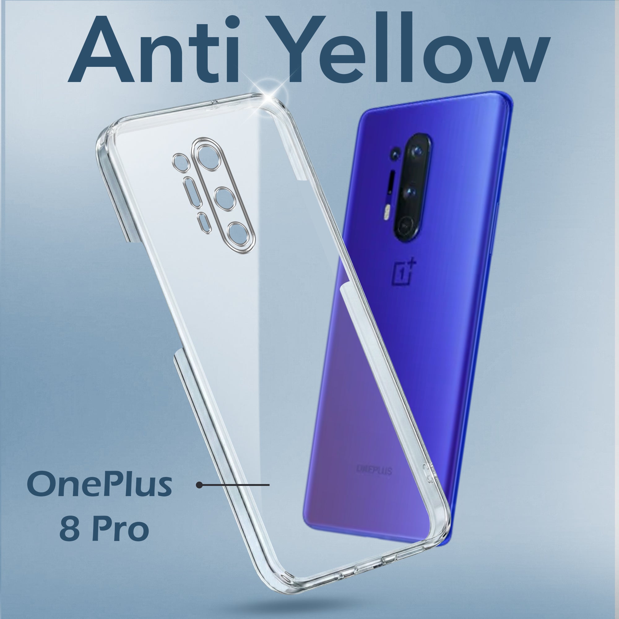 For OnePlus 8 Pro Back Cover Case (Hard Anti Yellow Clear Case | Drop & Camera Protection | Shockproof Polycarbonate)
