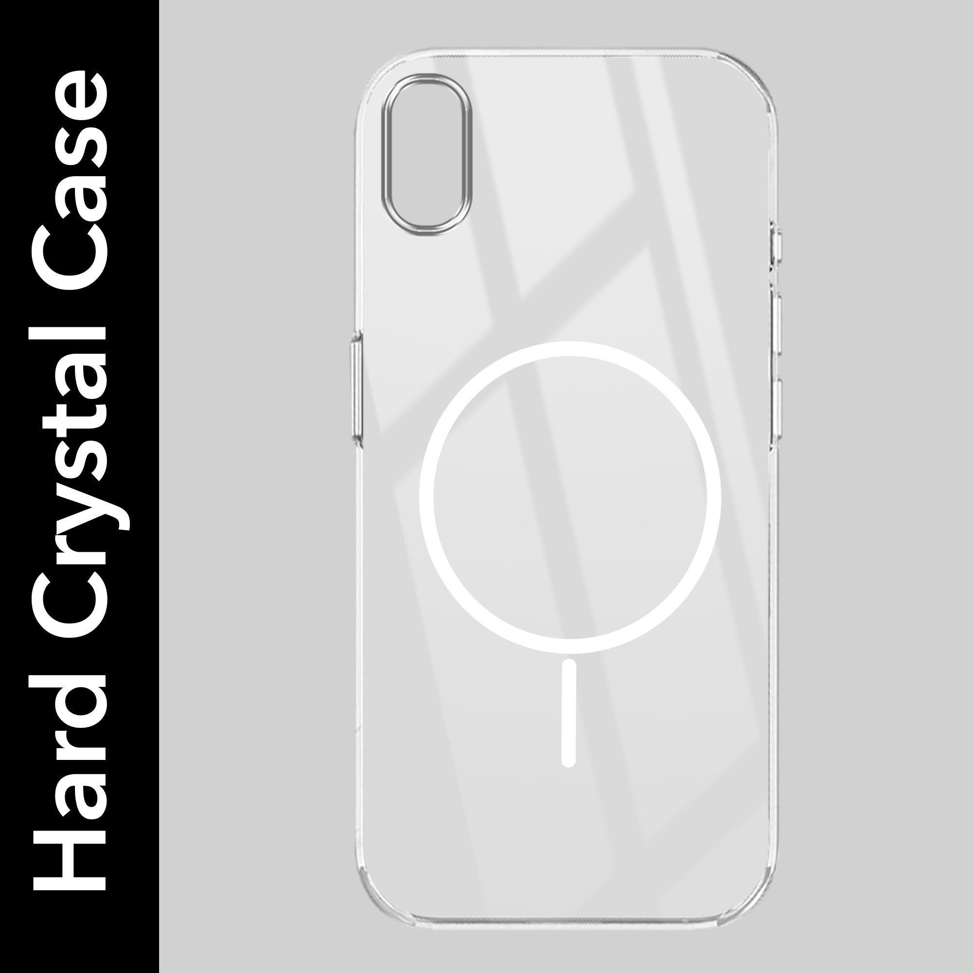 For Apple iPhone XR Back Cover Case (Crystal Clear Case | MagSafe Wireless Charging Support | Hard Anti Yellow | Camera Protection Bump)
