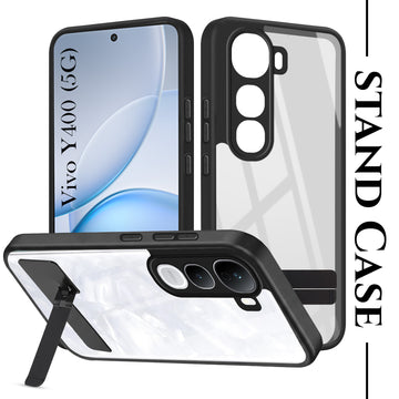 For Vivo Y400 Back Cover Case (Built-in Stand | Lifetime Anti Yellow | Kickstand Shockproof | Camera Protection | MagSafe Compatible)