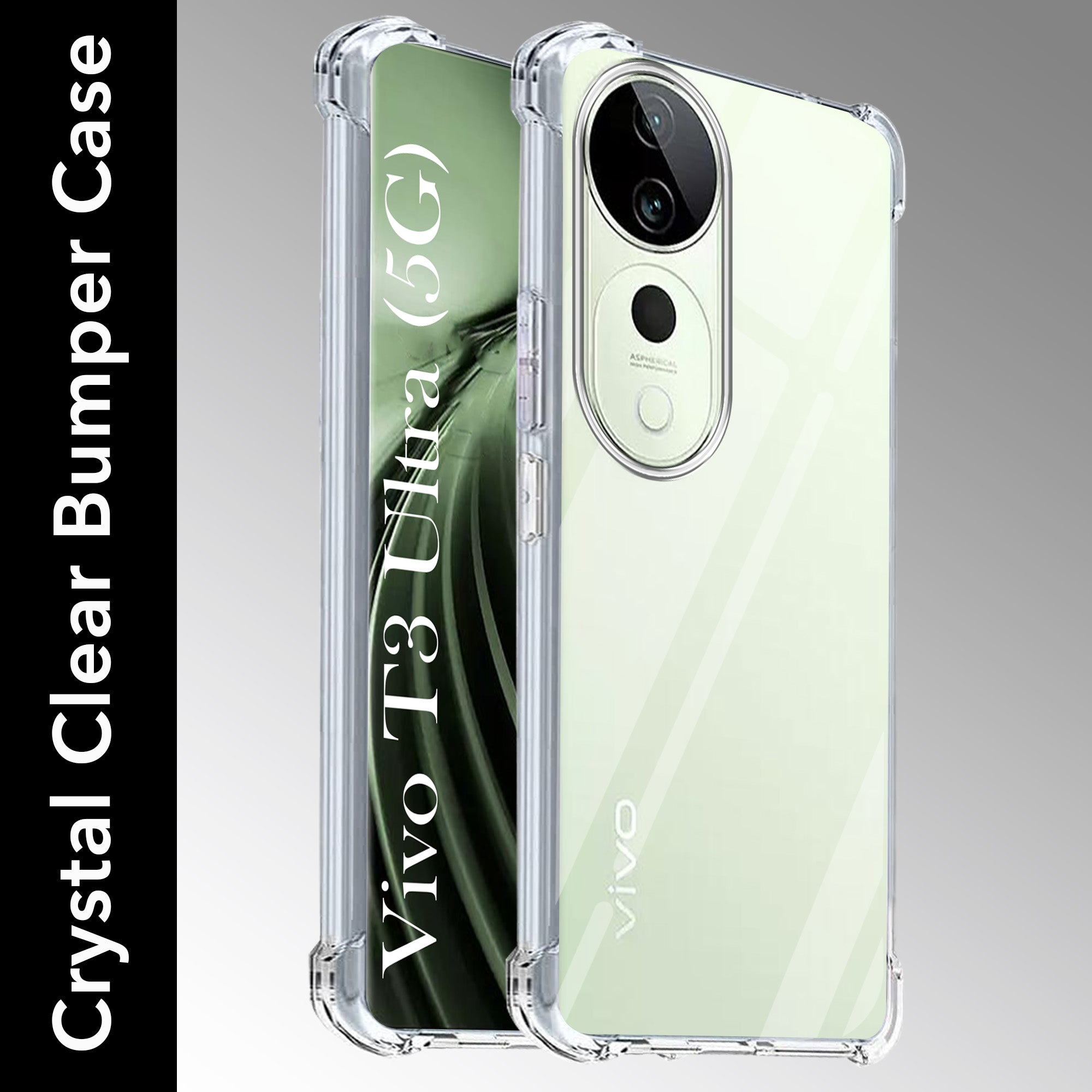 For Vivo T3 Ultra Shockproof Crystal-Clear Back Cover (Drop & Camera Protection | Hard Polycarbonate)