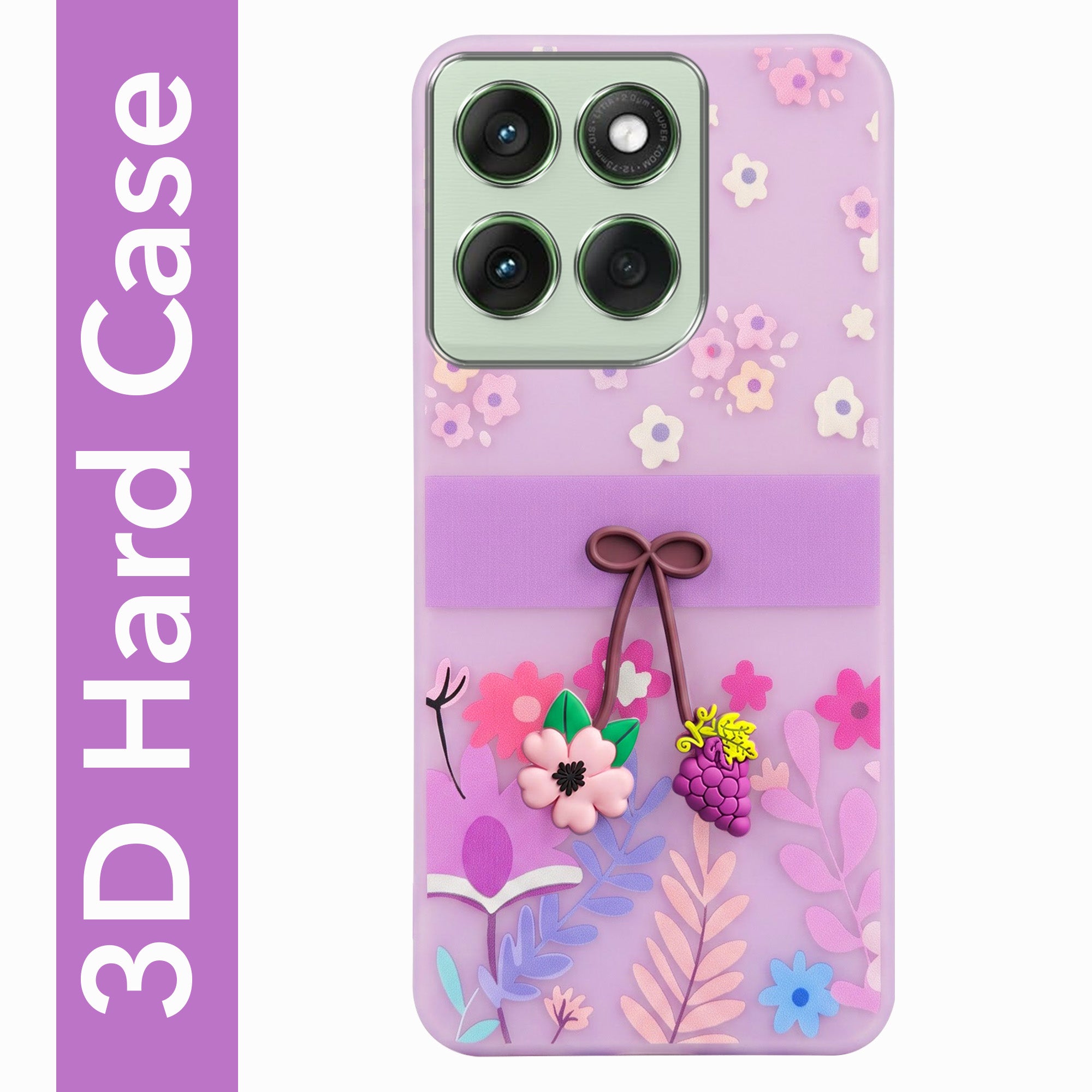 For Motorola Moto Edge 60 Back Cover Case (3D Cute Cartoons | Hard Back Side Soft | Matte Premium Finish | HD Printing)