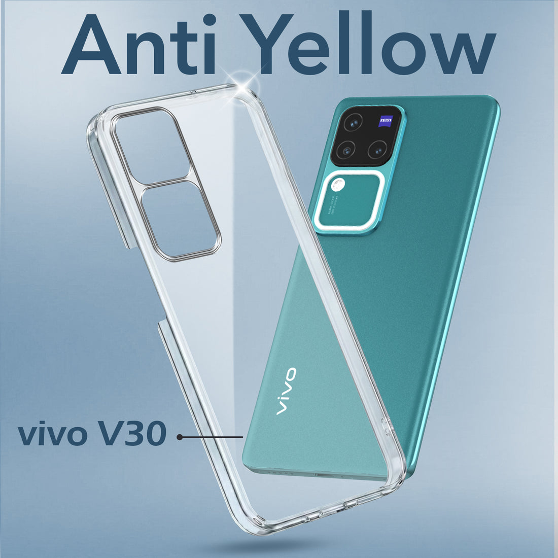 For Vivo V30 5G Back Cover Case (Hard Anti Yellow Clear Case | Drop & Camera Protection | Shockproof Polycarbonate)