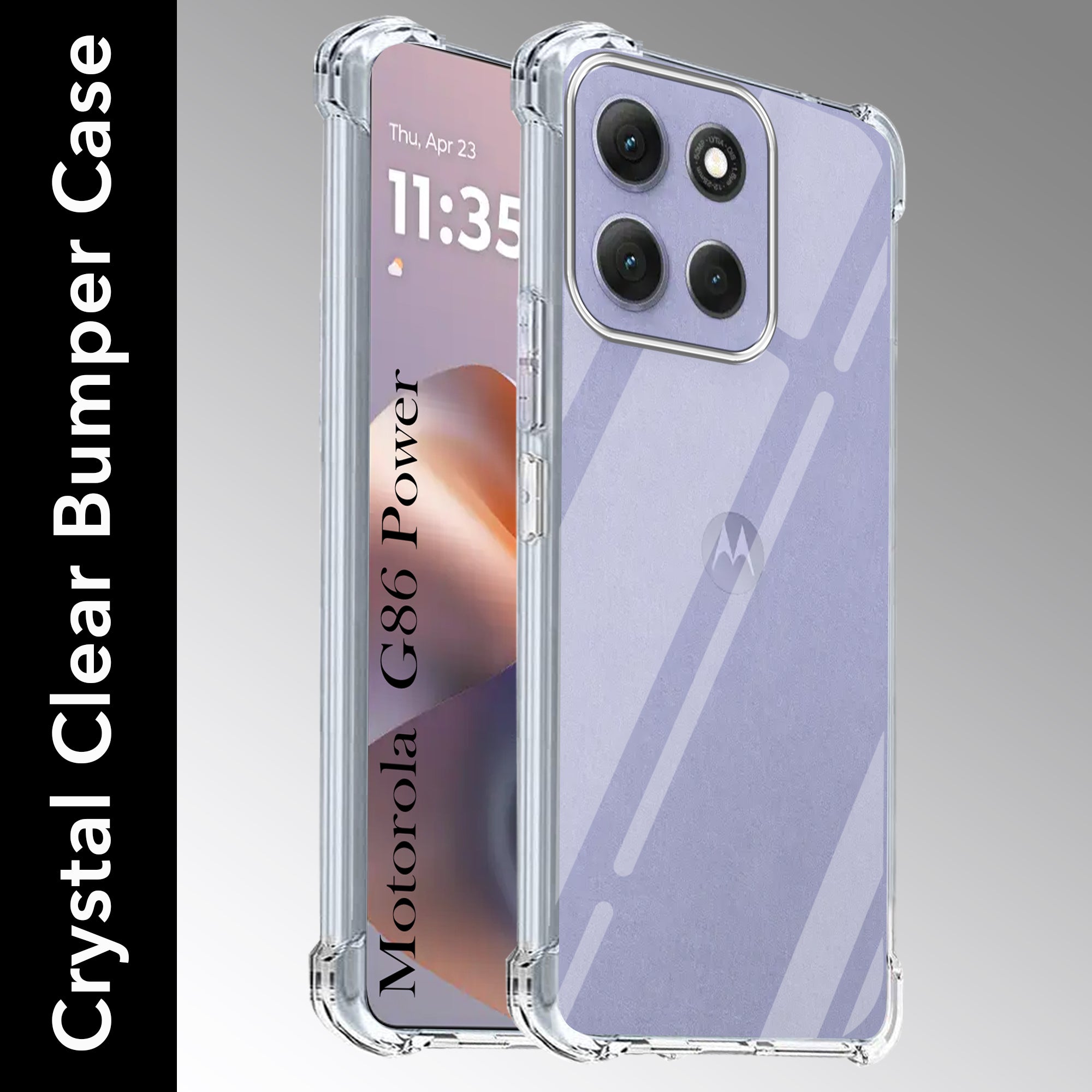 For Motorola Moto G86 Power Back Cover Shockproof Crystal-Clear (Drop & Camera Protection | Hard Polycarbonate)