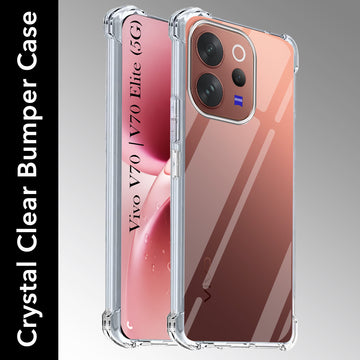For Vivo V70 | Vivo V70 Elite (5G) Back Cover Shockproof Crystal-Clear (Drop & Camera Protection | Hard Polycarbonate)