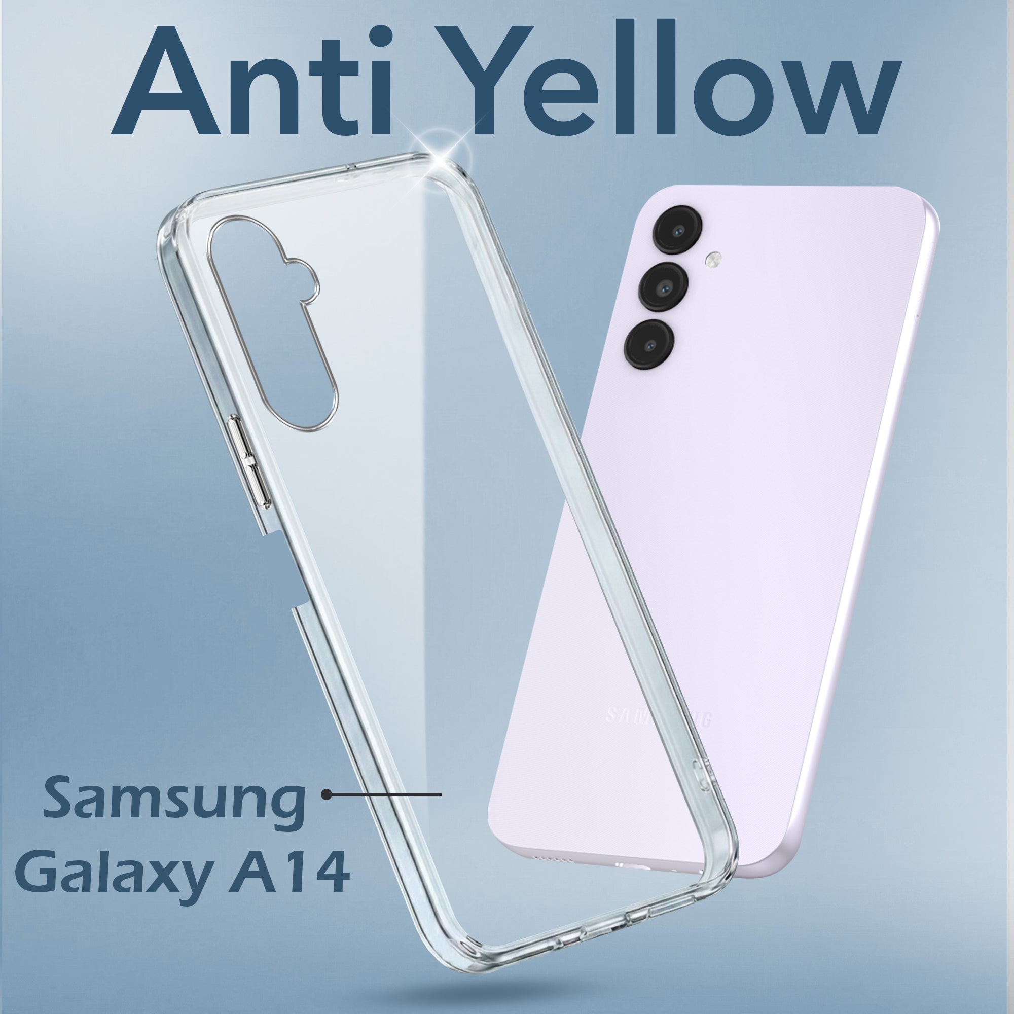 For Samsung Galaxy A14 4G | 5G Back Cover Case (Hard Anti Yellow Clear Case | Drop & Camera Protection | Shockproof Polycarbonate)