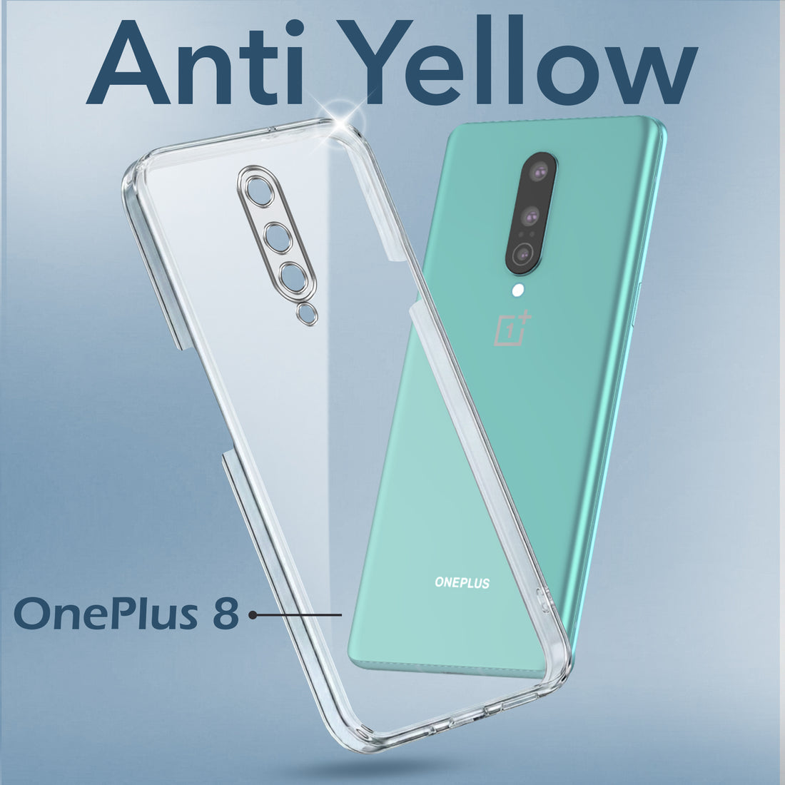 For OnePlus 8 Back Cover Case (Hard Anti Yellow Clear Case | Drop & Camera Protection | Shockproof Polycarbonate)