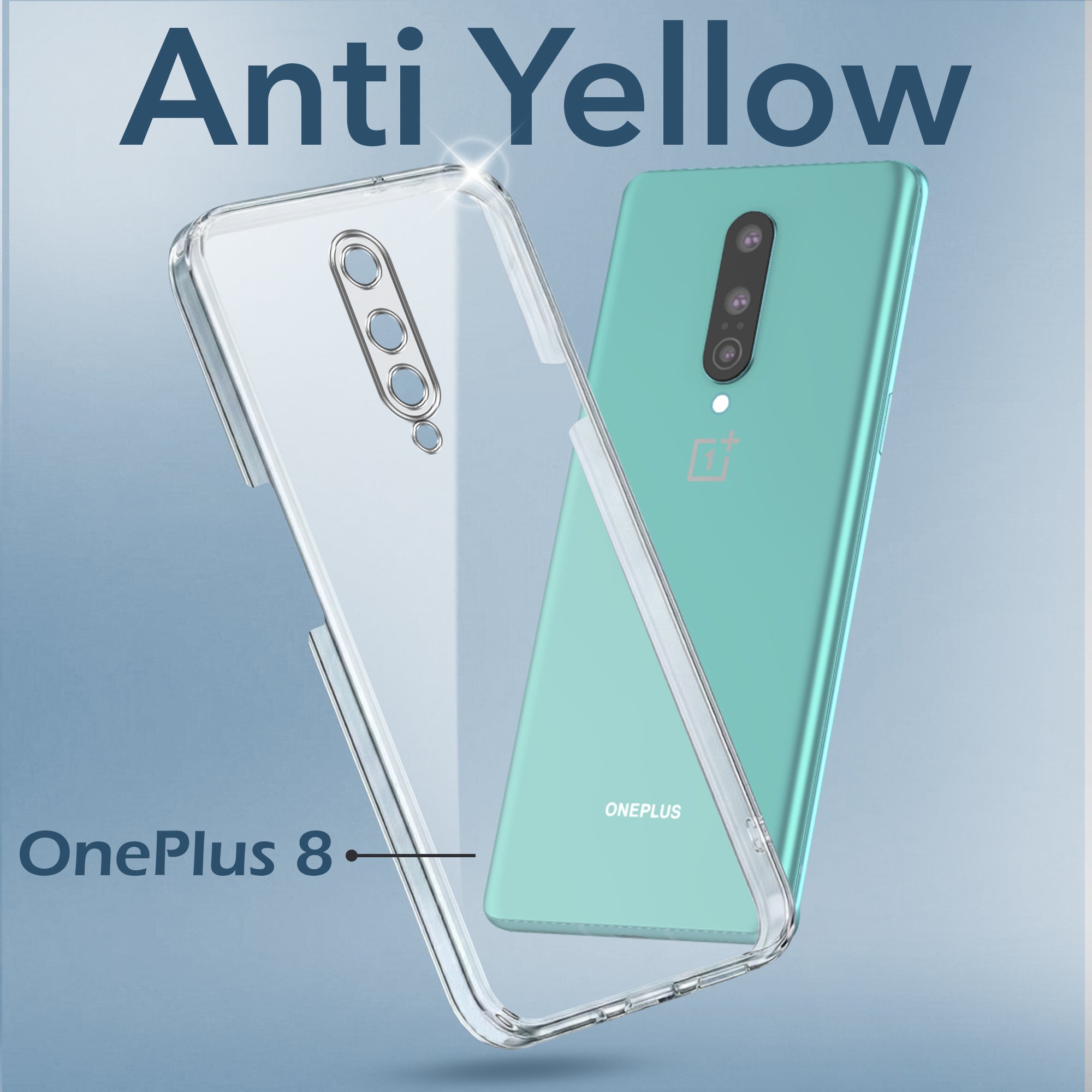 For OnePlus 8 Back Cover Case (Hard Anti Yellow Clear Case | Drop & Camera Protection | Shockproof Polycarbonate)