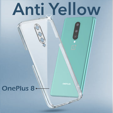 For OnePlus 8 Back Cover Case (Hard Anti Yellow Clear Case | Drop & Camera Protection | Shockproof Polycarbonate)
