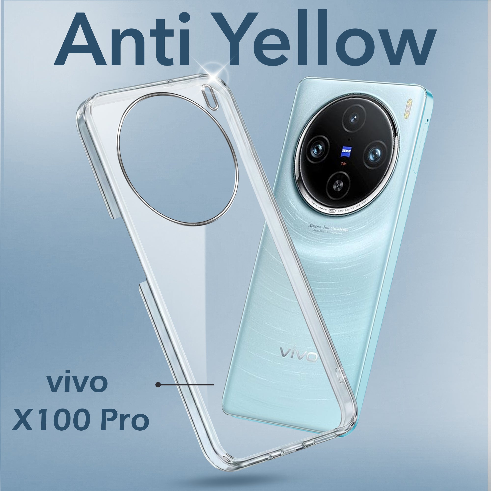 For Vivo X100 Pro 5G Back Cover Case (Hard Anti Yellow Clear Case | Drop & Camera Protection | Shockproof Polycarbonate)