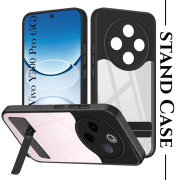 For Vivo Y300 Pro Back Cover Case (Built-in Stand | Lifetime Anti Yellow | Kickstand Shockproof | Camera Protection | MagSafe Compatible)