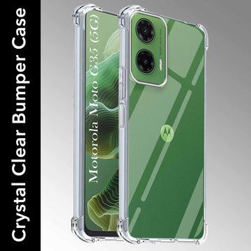 For Motorola Moto G35 Shockproof Back Cover Crystal-Clear (Drop & Camera Protection | Hard Polycarbonate)