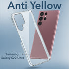 For Samsung Galaxy S22 Ultra 5G Back Cover Case (Hard Anti Yellow Clear Case | Drop & Camera Protection | Shockproof Polycarbonate)