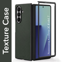 For Samsung Galaxy Z Fold 7 Premium Cover Case (Geometric Textured Hard PC | Soft Cloth Lining & Slim Shockproof Protection)
