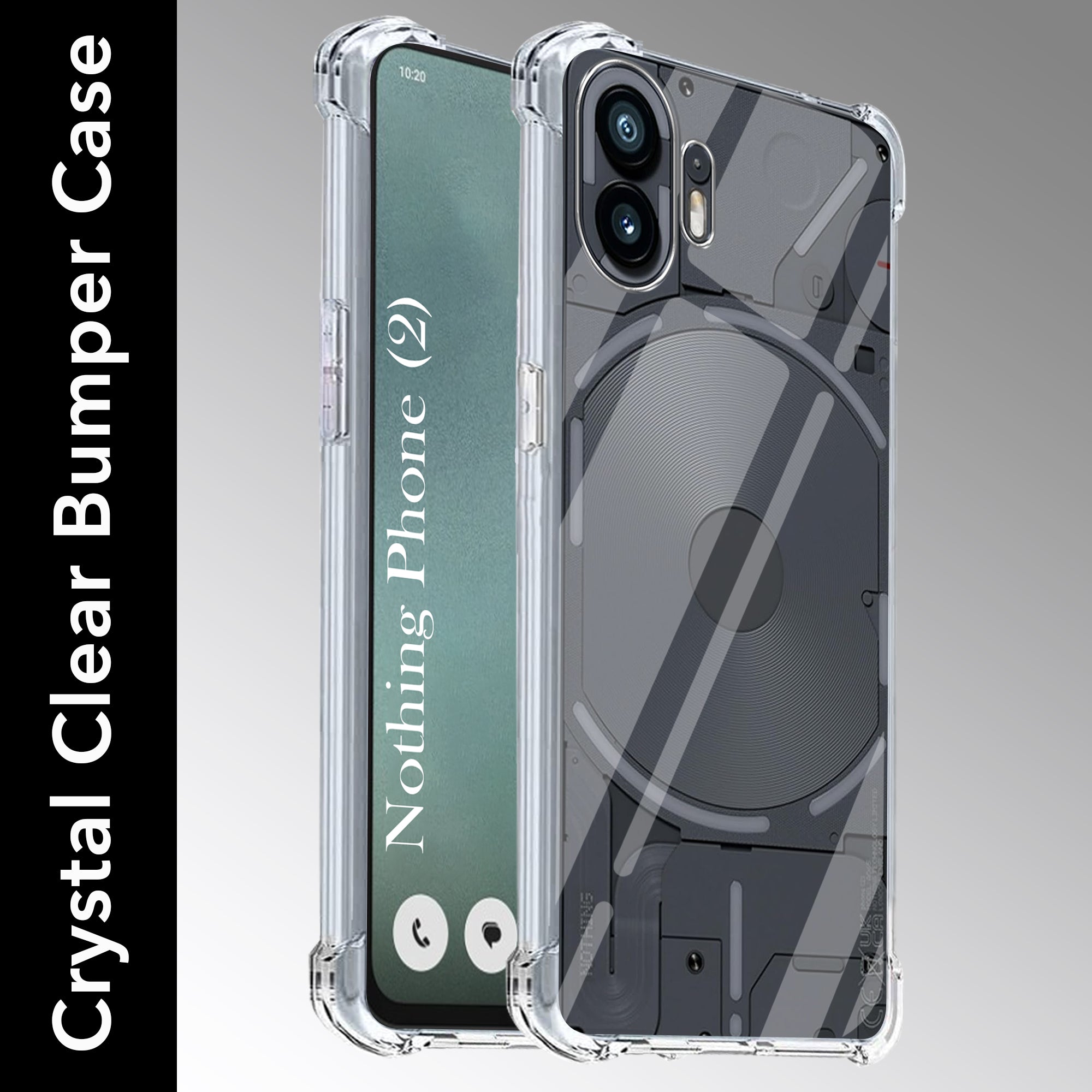 For Nothing Phone 2 Shockproof Crystal-Clear Back Cover (Drop & Camera Protection | Hard Polycarbonate)