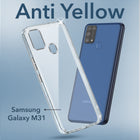 For Samsung Galaxy M31 | M31 Prime Back Cover Case (Hard Anti Yellow Clear Case | Drop & Camera Protection | Shockproof Polycarbonate)