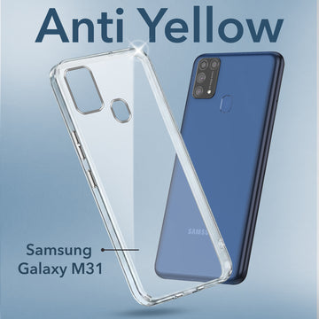 For Samsung Galaxy M31 | M31 Prime Back Cover Case (Hard Anti Yellow Clear Case | Drop & Camera Protection | Shockproof Polycarbonate)
