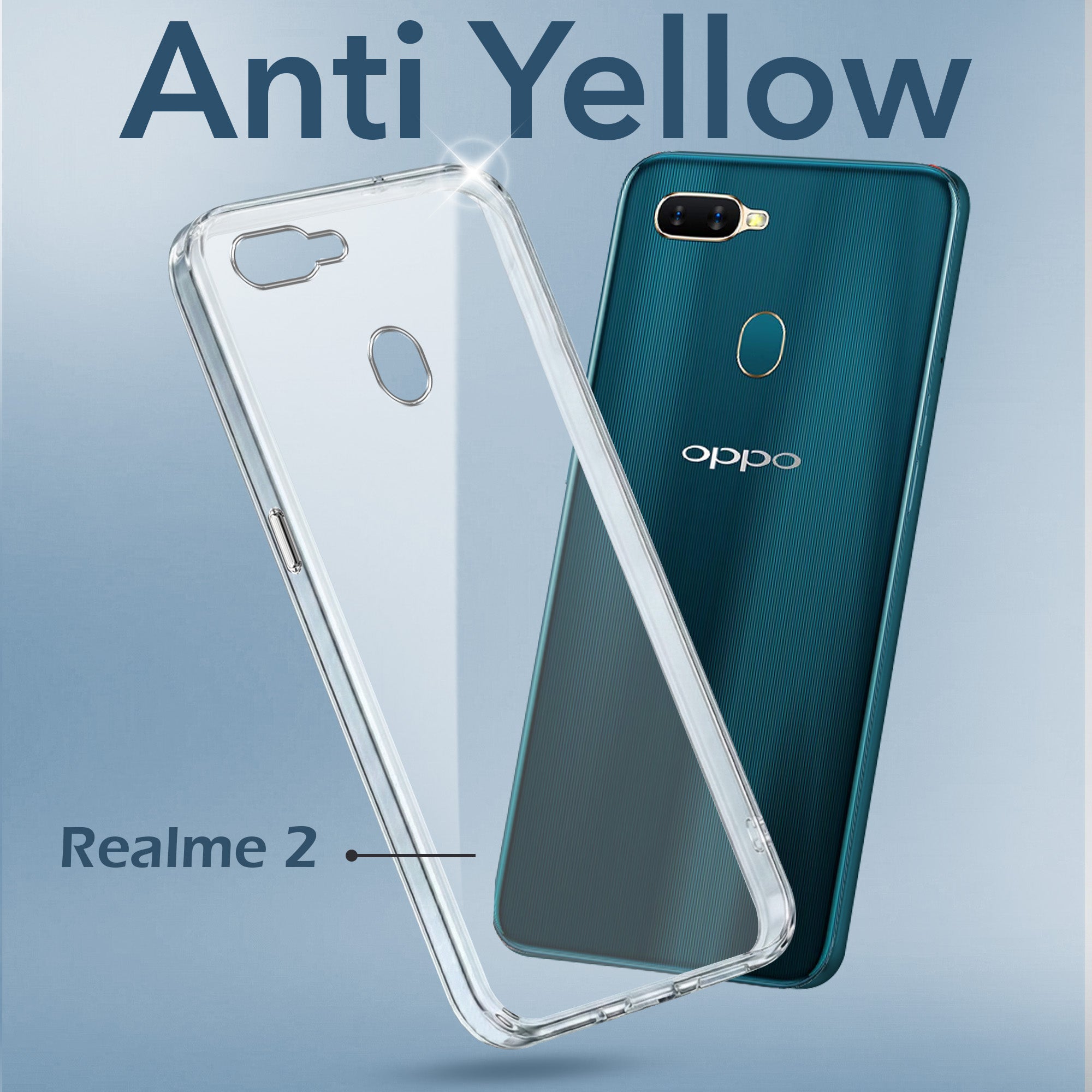 For Oppo A7 Back Cover Case (Hard Anti Yellow Clear Case | Sleek Hard Crystal Clear | Drop & Camera Protection | Shockproof Polycarbonate)
