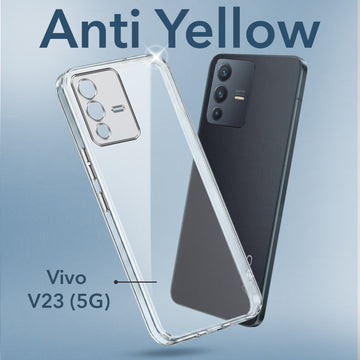 For Vivo V23 5G Back Cover Case (Hard Anti Yellow Clear Case | Drop & Camera Protection | Shockproof Polycarbonate)