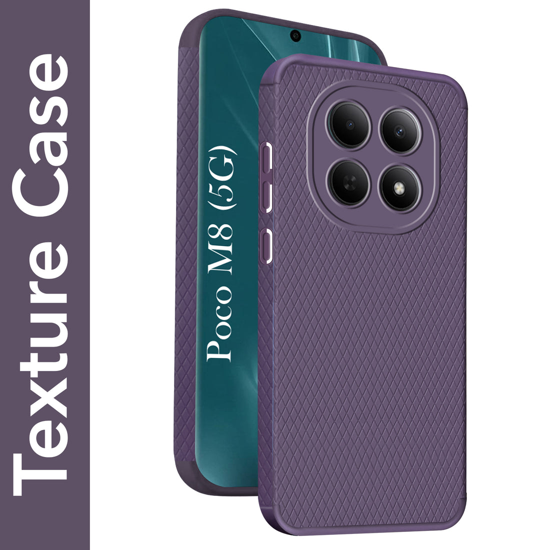 For Poco M8 5G Back Cover Case Liquid Silicone (Camera Protection | Side Grip Texture | Soft and Flexible)