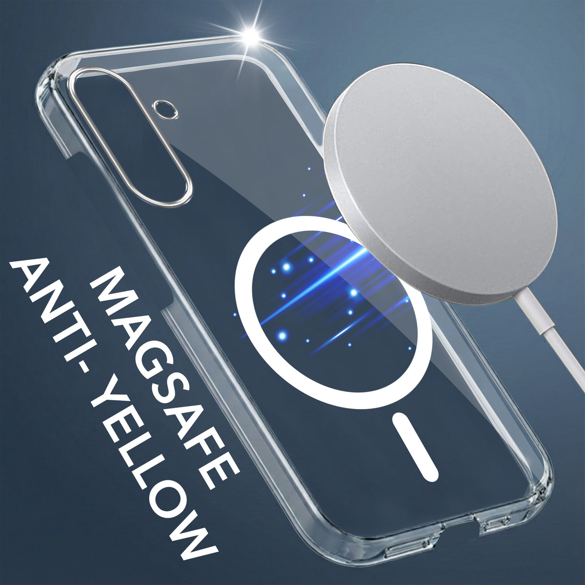 For Samsung Galaxy F70 Pro 5G Back Cover Case Lifetime Anti-Yellow MagSafe Compatible Clear (Sleek Hard Crystal | Shockproof and Camera Protection)