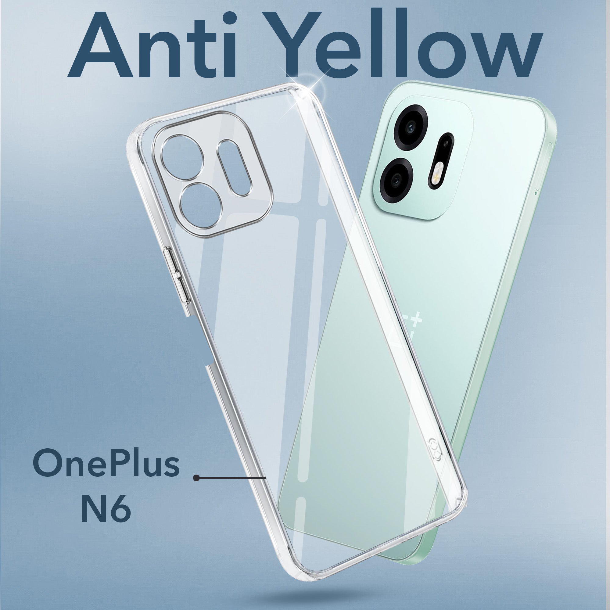For OnePlus N6 Back Cover Case Lifetime Anti-Yellow Clear (Sleek Hard Crystal | Shockproof and Camera Protection)