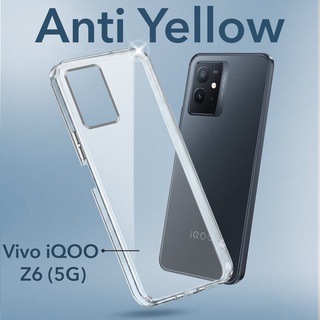 For Vivo iQOO Z6 5G Back Cover Case (Hard Anti Yellow Clear Case | Drop & Camera Protection | Shockproof Polycarbonate)