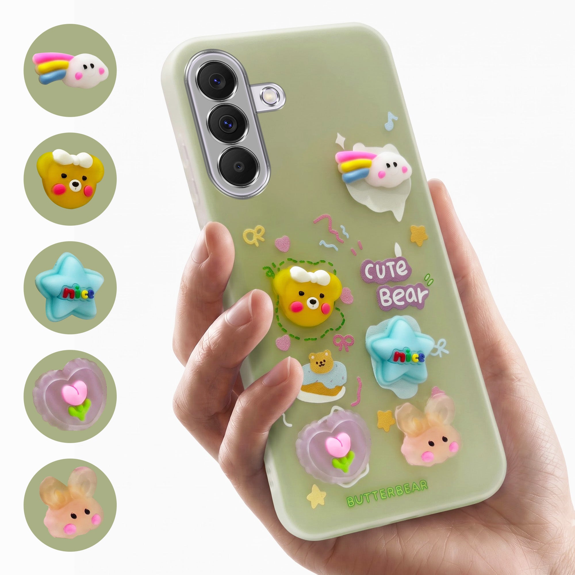 For Samsung Galaxy A37 5G Back Cover Case (3D Cute Cartoons | Hard Back Side Soft | Matte Premium Finish | HD Printing)