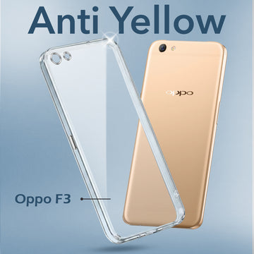 For Oppo F3 Back Cover Case (Hard Anti Yellow Clear Case | Sleek Hard Crystal Clear | Drop & Camera Protection | Shockproof Polycarbonate)