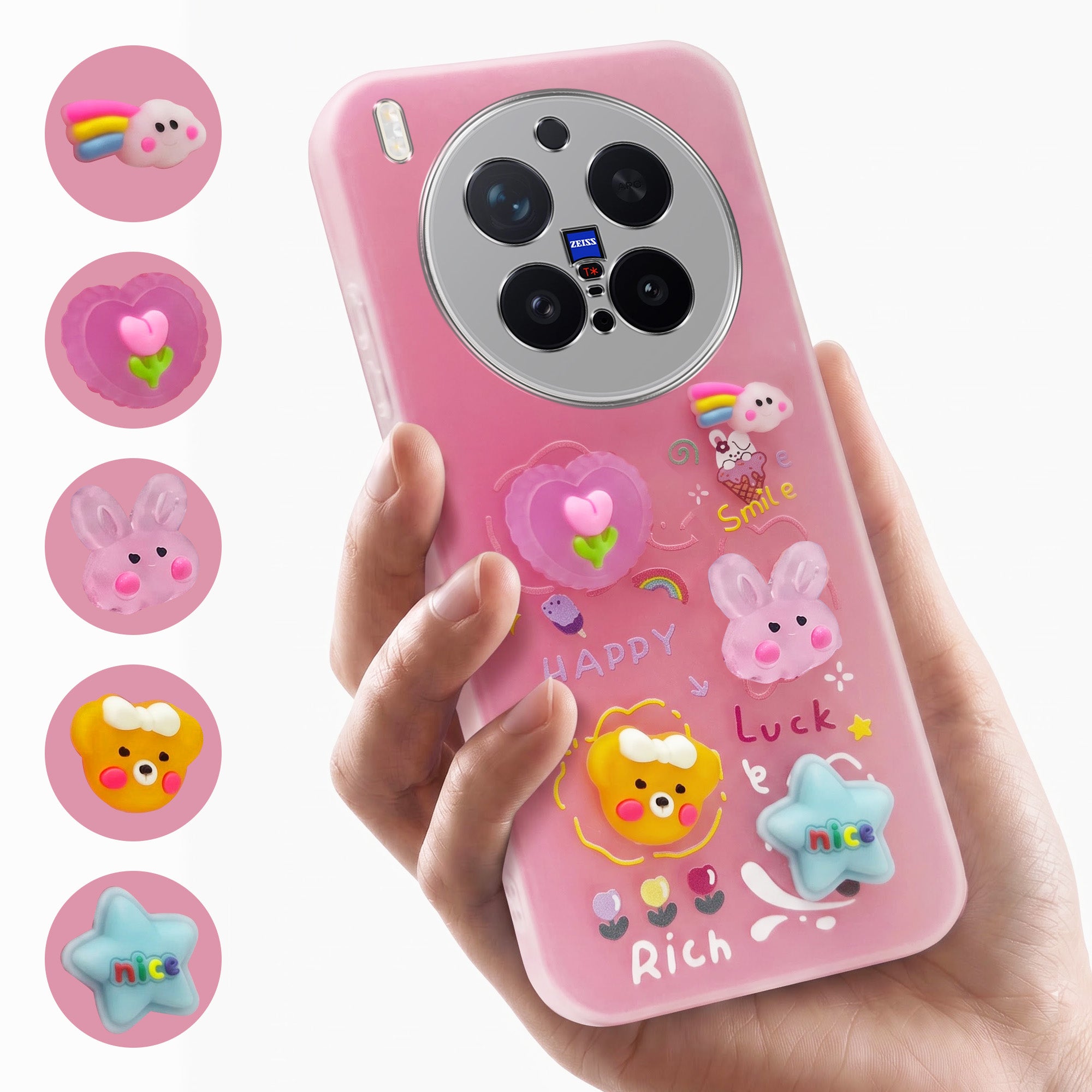 For Vivo X300 Pro Back Cover Case (3D Cute Cartoons | Hard Back Side Soft | Matte Premium Finish | HD Printing)