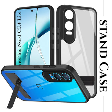 For OnePlus Nord CE 4 Lite Back Cover Case (Built-in Stand | Lifetime Anti Yellow | Kickstand Shockproof | Camera Protection | MagSafe Compatible)