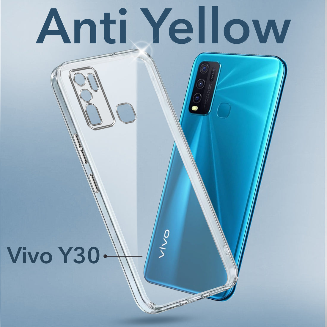 For Vivo Y30  Back Cover Case (Hard Anti Yellow Clear Case | Drop & Camera Protection | Shockproof Polycarbonate)