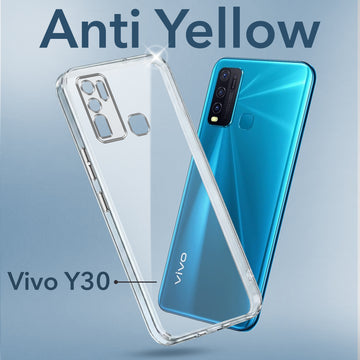 For Vivo Y30  Back Cover Case (Hard Anti Yellow Clear Case | Drop & Camera Protection | Shockproof Polycarbonate)